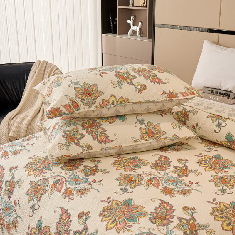 Set copriletto trapuntato in cotone naturale con motivo Paisley Ownkoti (3 pezzi) - image 4