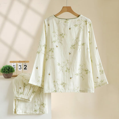 Loungewear in cotone con farfalle di bambù di ispirazione orientale Ownkoti - image 1