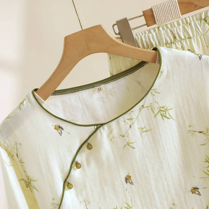 Loungewear in cotone con farfalle di bambù di ispirazione orientale Ownkoti - image 2