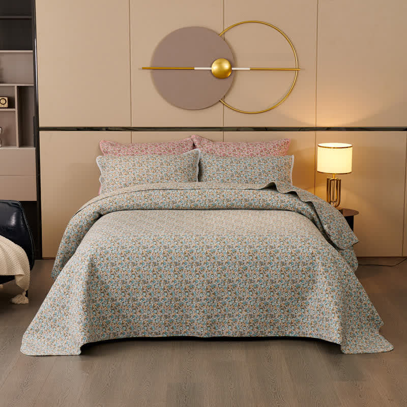 Set copriletto trapuntato floreale in cotone Ownkoti (3 pezzi) - image 6