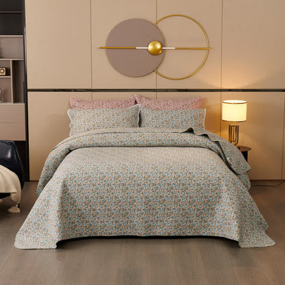 Set copriletto trapuntato floreale in cotone Ownkoti (3 pezzi) - image 6