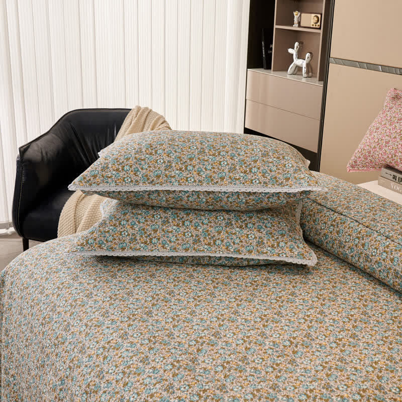 Set copriletto trapuntato floreale in cotone Ownkoti (3 pezzi) - image 8