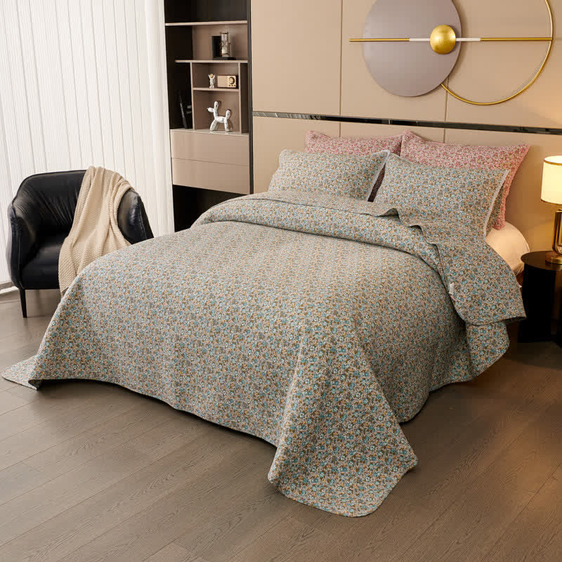 Set copriletto trapuntato floreale in cotone Ownkoti (3 pezzi) - image 7