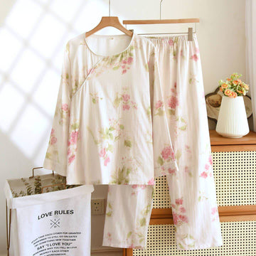 Loungewear in cotone con motivo peonia di ispirazione orientale di Ownkoti - XL - image 0