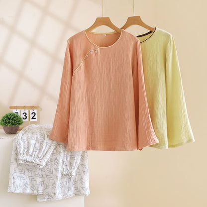 Loungewear in cotone con foglie di ispirazione orientale Ownkoti - image 1