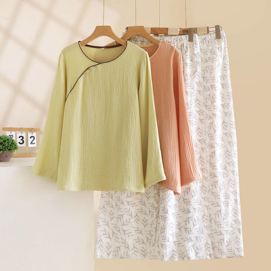 Loungewear in cotone con foglie di ispirazione orientale Ownkoti - image 0