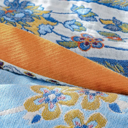 Coperta in garza di cotone con motivo vintage vibrante Ownkoti - image 4