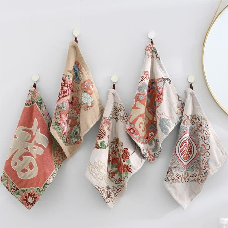 Asciugamano assorbente da cucina in cotone retrò di buon auspicio Ownkoti - image 1