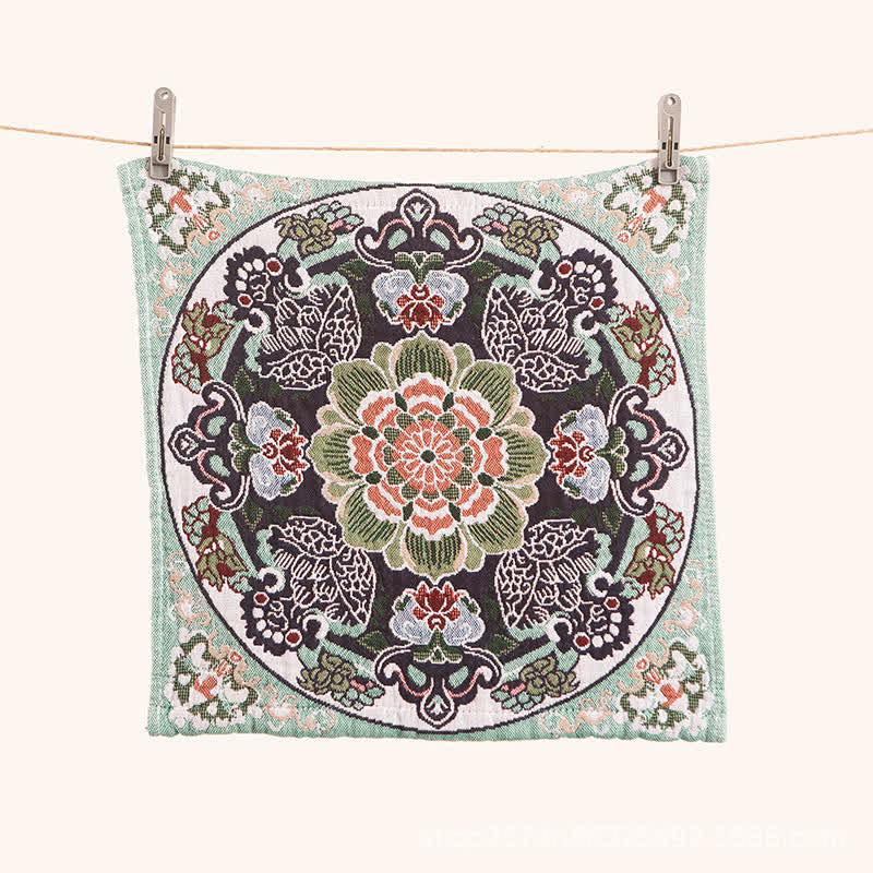 Asciugamano assorbente da cucina in cotone con motivo floreale retrò Ownkoti - image 2