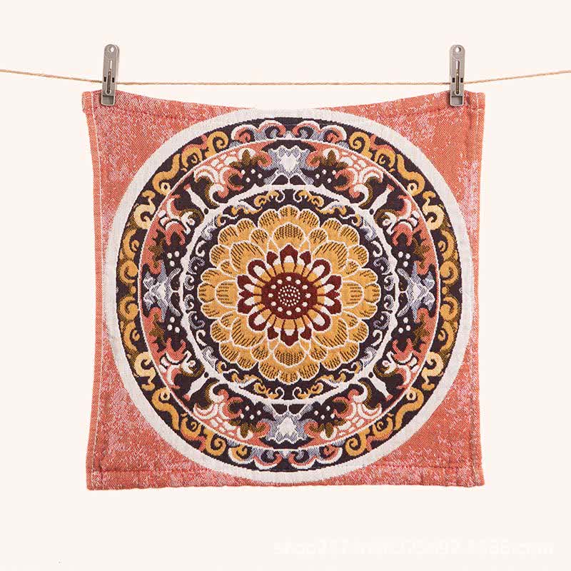 Asciugamano assorbente da cucina in cotone con motivo floreale retrò Ownkoti - image 1