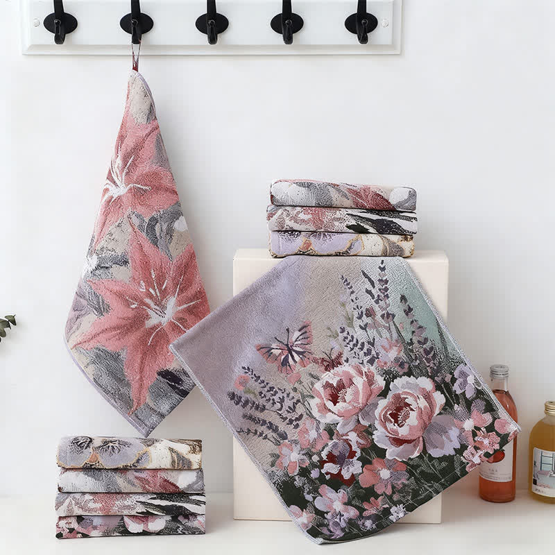 Asciugamano assorbente da cucina in cotone floreale di lusso Ownkoti - image 1