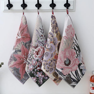 Asciugamano assorbente da cucina in cotone floreale di lusso Ownkoti - Set di 4 - 36 cm x 40 cm - image 0