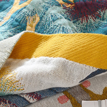 Coperta in garza di cotone con motivo floreale a uccelli di lusso Ownkoti - image 5