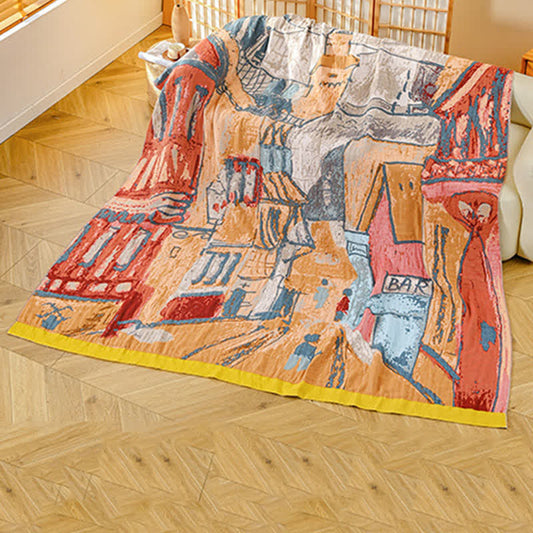 Coperta in garza di cotone con motivo impressionista Ownkoti - 230cm x 250cm - image 0