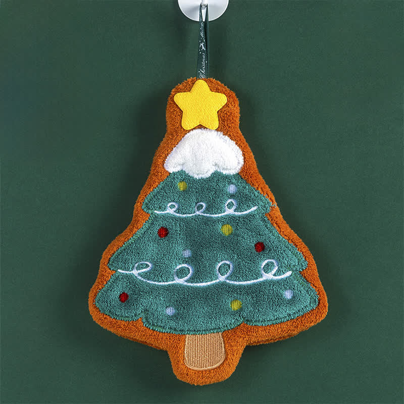 Asciugamani natalizi ultra morbidi e assorbenti Ownkoti - Albero di Natale - 4 pezzi - 8" x 10" - image 4
