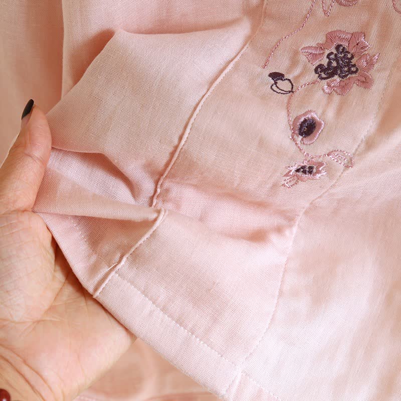 Completo da notte ricamato floreale in stile orientale Ownkoti - image 10