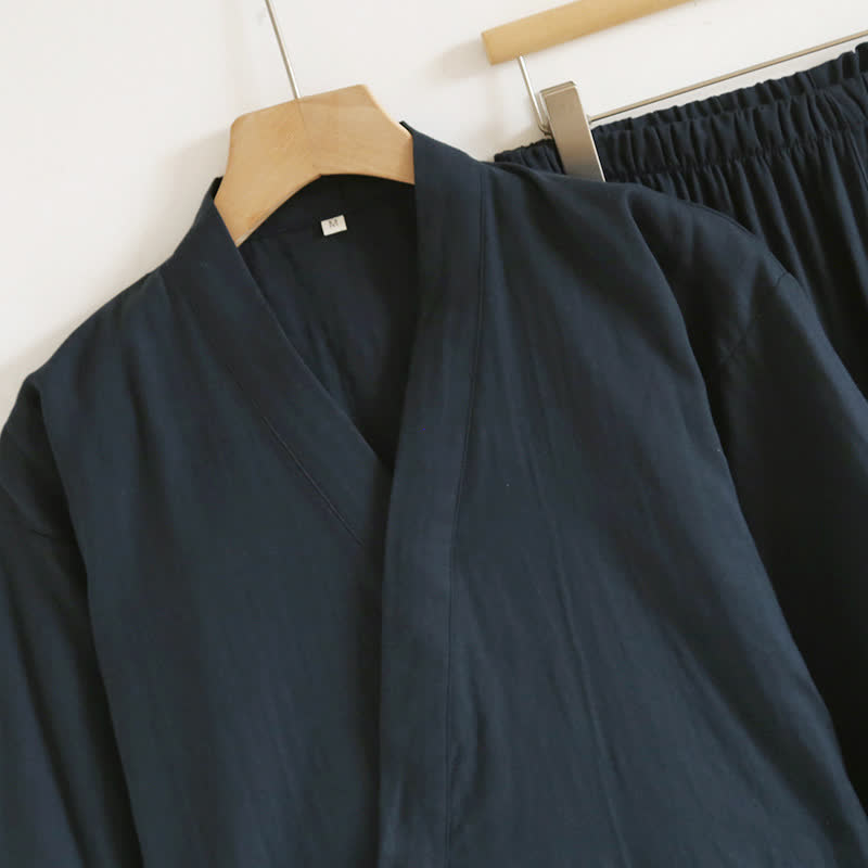 Set da salotto unisex in kimono di cotone tinta unita Ownkoti - image 9