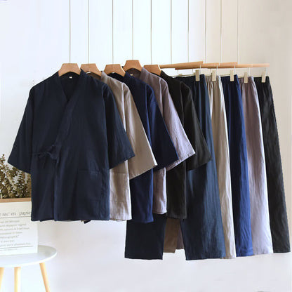 Set da salotto unisex in kimono di cotone tinta unita Ownkoti - image 0