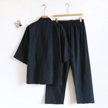 Set da salotto unisex in kimono di cotone tinta unita Ownkoti - image 8