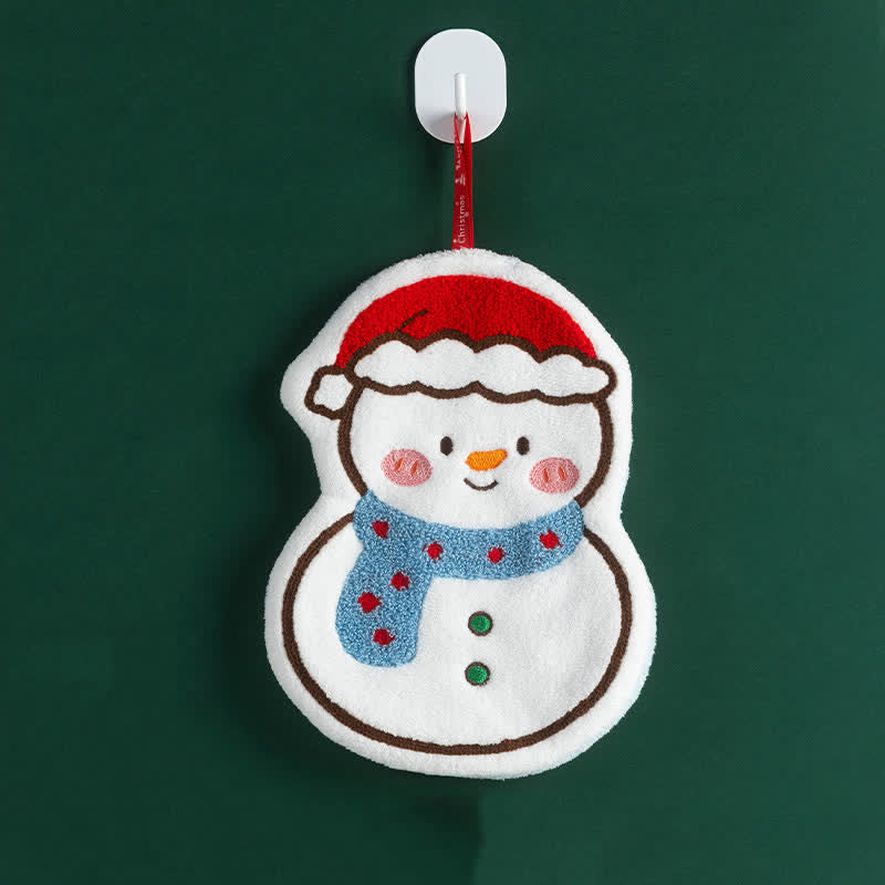 Asciugamani ad asciugatura rapida con motivo natalizio Ownkoti - Pupazzo di neve - 4 pezzi - image 8