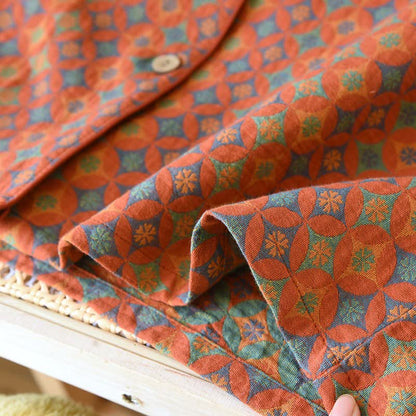 Ownkoti - Abbigliamento da casa in garza di cotone con motivo geometrico retrò - image 5