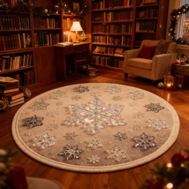 Tappeto effetto fiocco di neve natalizio 3D Ownkoti - image 3