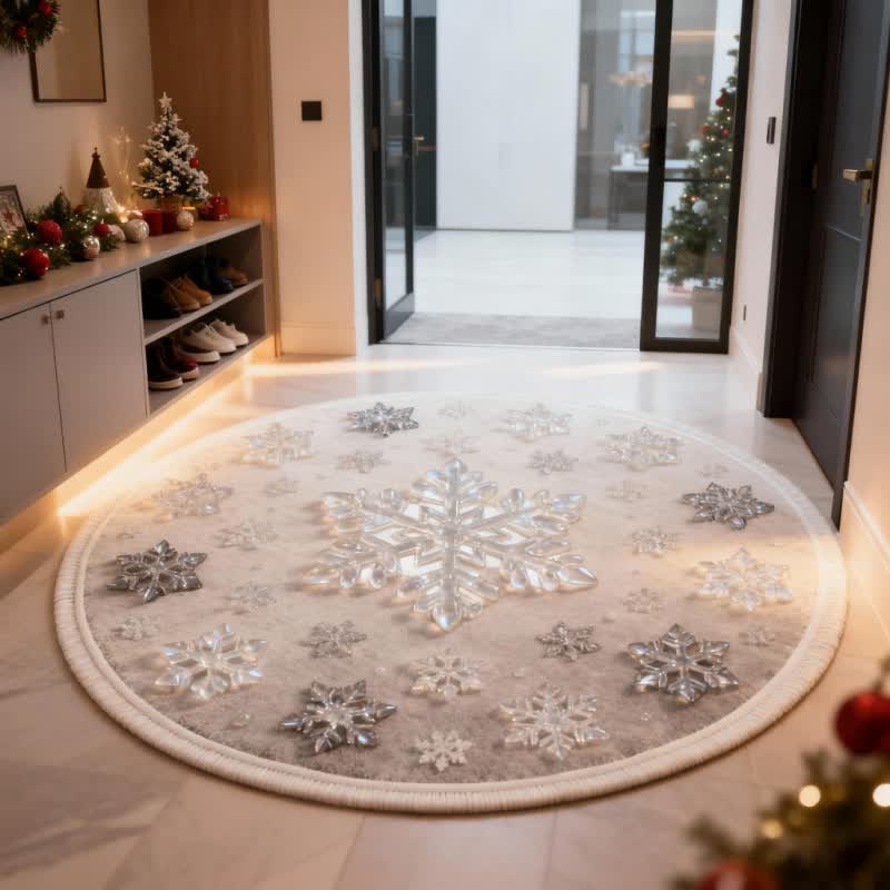 Tappeto effetto fiocco di neve natalizio 3D Ownkoti - image 2