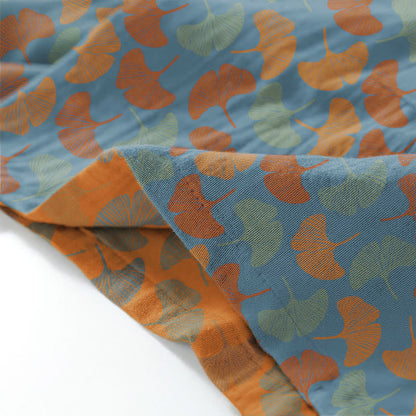 Completo da salotto in kimono di cotone con foglie di ginkgo - image 3