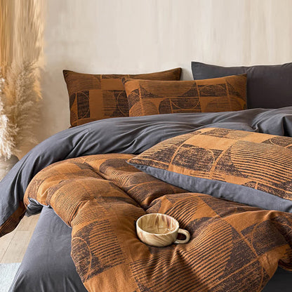 Set di biancheria da letto in cotone spazzolato geometrico Ownkoti (4 pezzi) - image 2