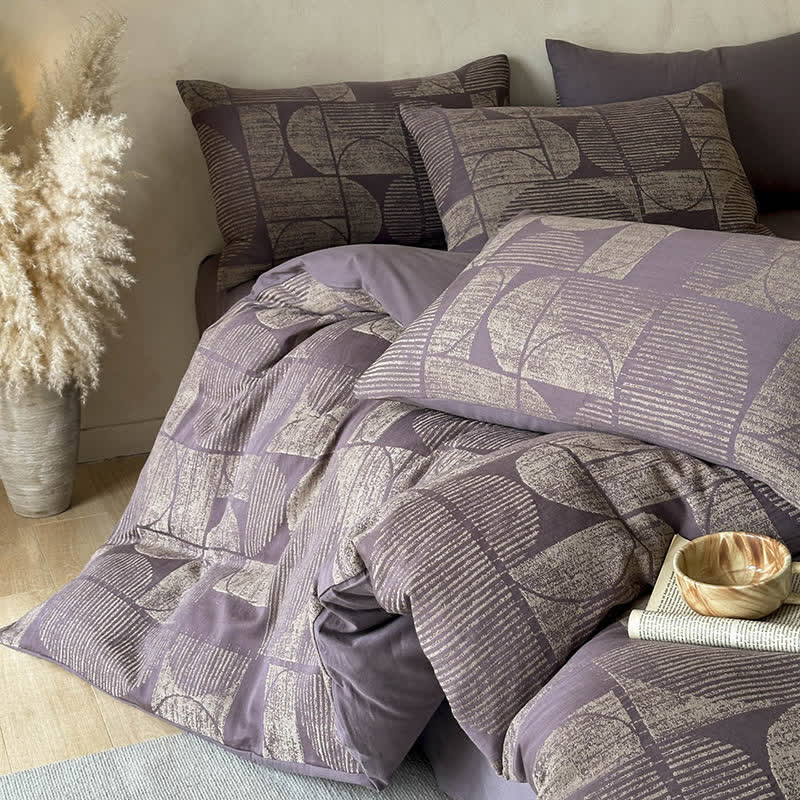 Set di biancheria da letto in cotone spazzolato geometrico Ownkoti (4 pezzi) - image 8