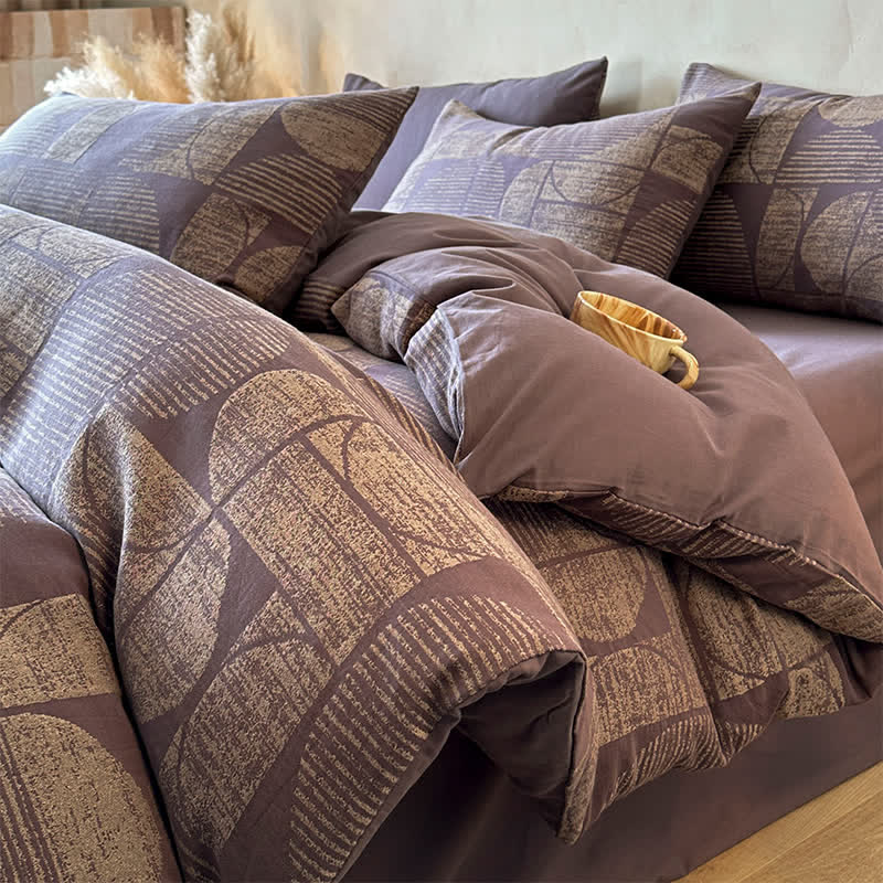 Set di biancheria da letto in cotone spazzolato geometrico Ownkoti (4 pezzi) - image 10