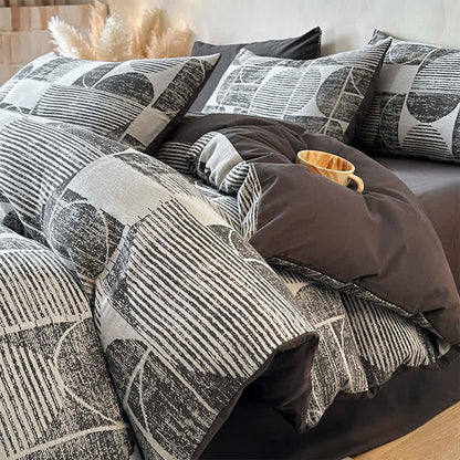 Set di biancheria da letto in cotone spazzolato geometrico Ownkoti (4 pezzi) - image 14