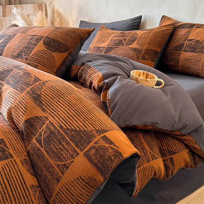 Set di biancheria da letto in cotone spazzolato geometrico Ownkoti (4 pezzi) - image 5