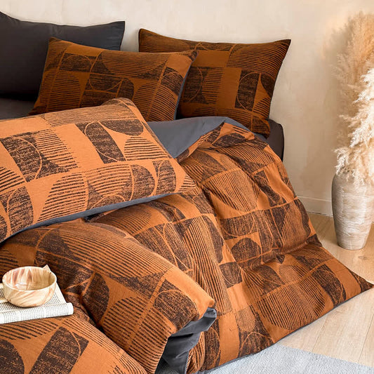 Set di biancheria da letto in cotone spazzolato geometrico Ownkoti (4 pezzi) - image 0