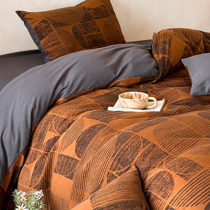 Set di biancheria da letto in cotone spazzolato geometrico Ownkoti (4 pezzi) - image 4