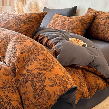 Set copripiumino botanico in cotone spazzolato Ownkoti (4 pezzi) - image 10