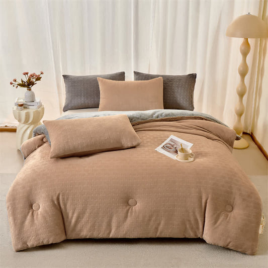 Coperta in sherpa con trama a nido d'ape di Ownkoti - Caffè - Matrimoniale Grande - image 0