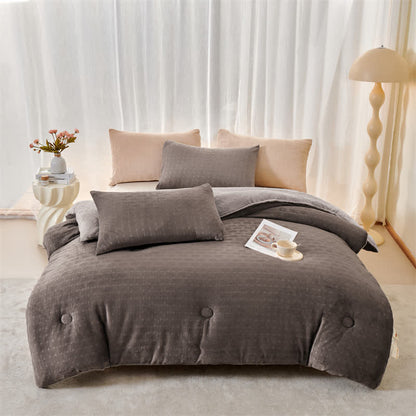 Coperta in sherpa con trama a nido d'ape di Ownkoti - Grigio scuro - Matrimoniale Grande - image 14