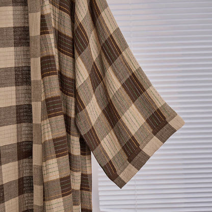 Kimono classico in garza di cotone a quadri - image 10