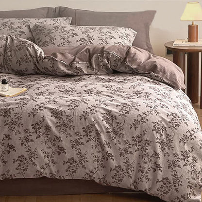 Set di biancheria da letto in garza di cotone con elegante motivo floreale Ownkoti - image 2