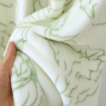 Completo da notte in peluche Fresh Green Line-Art - image 6
