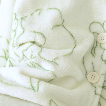 Completo da notte in peluche Fresh Green Line-Art - image 12