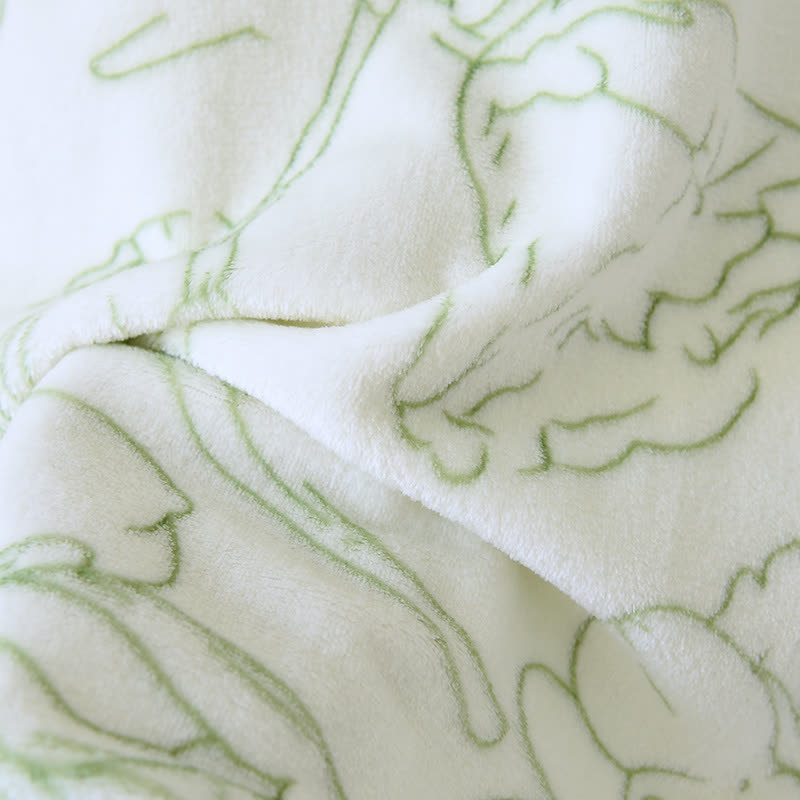 Completo da notte in peluche Fresh Green Line-Art - image 11