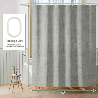 Tenda da doccia minimalista con nappe in tinta unita - image 7