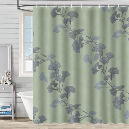 Tenda da doccia con stampa a foglia di ginkgo - Verde chiaro - 230cm x 180cm - image 16