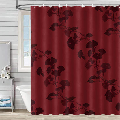Tenda da doccia con stampa a foglia di ginkgo - Rosso - 230cm x 180cm - image 4