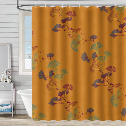 Tenda da doccia con stampa a foglia di ginkgo - Arancia - 230cm x 180cm - image 8