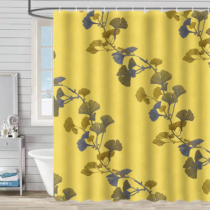 Tenda da doccia con stampa a foglia di ginkgo - Giallo - 230cm x 180cm - image 2