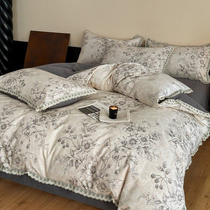 Biancheria da letto in puro cotone vintage botanico Ownkoti - image 5