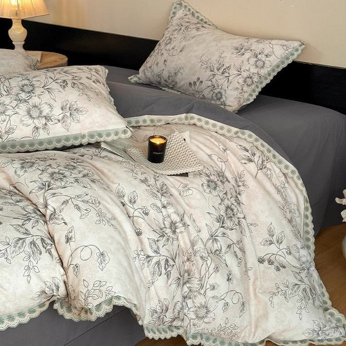 Biancheria da letto in puro cotone vintage botanico Ownkoti - image 2